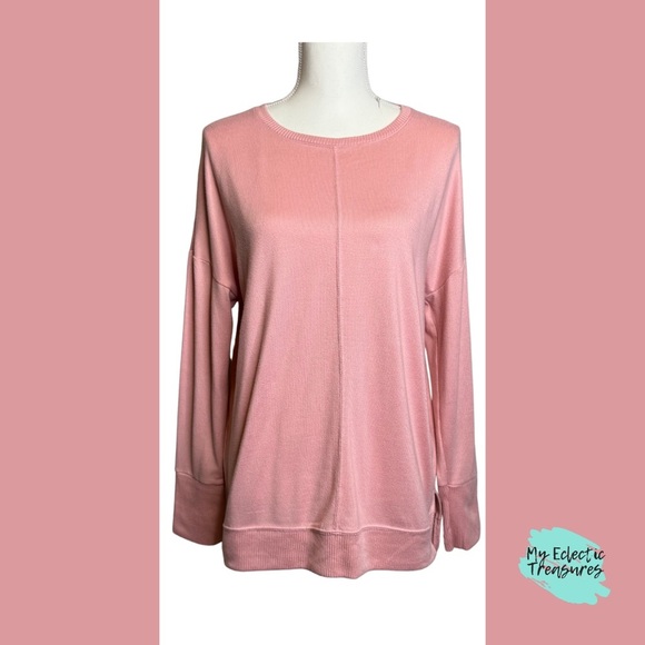Time and Tru Pink Crew Neck Sweater Size M/L - Picture 1 of 10